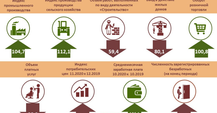 Индикаторы развития Рязанской области в январе-ноябре 2020 года